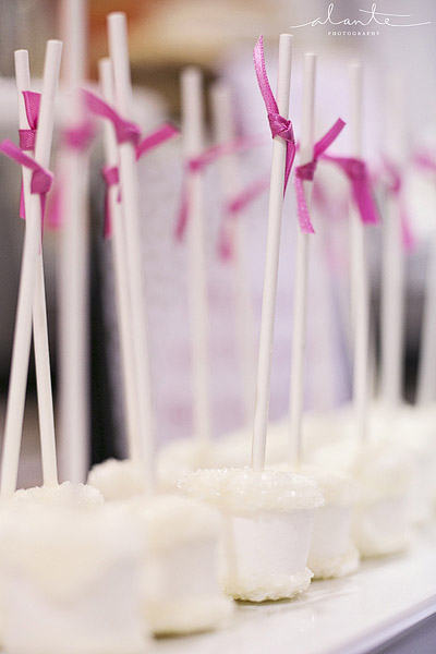 Wedding sweets bar marshmallows from The Sweet Side - lollymallows